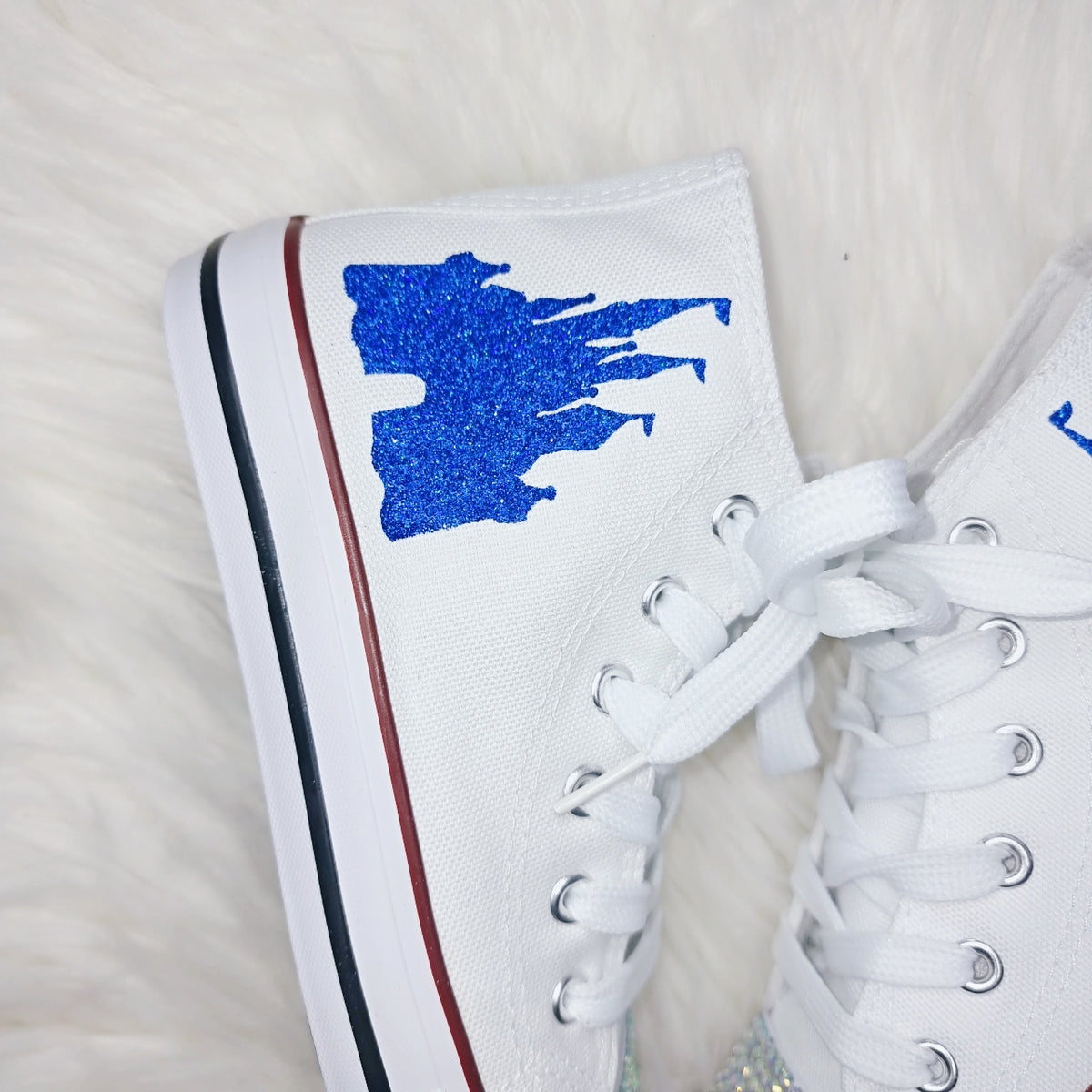 Royal Blue Glitter Castle Pumps