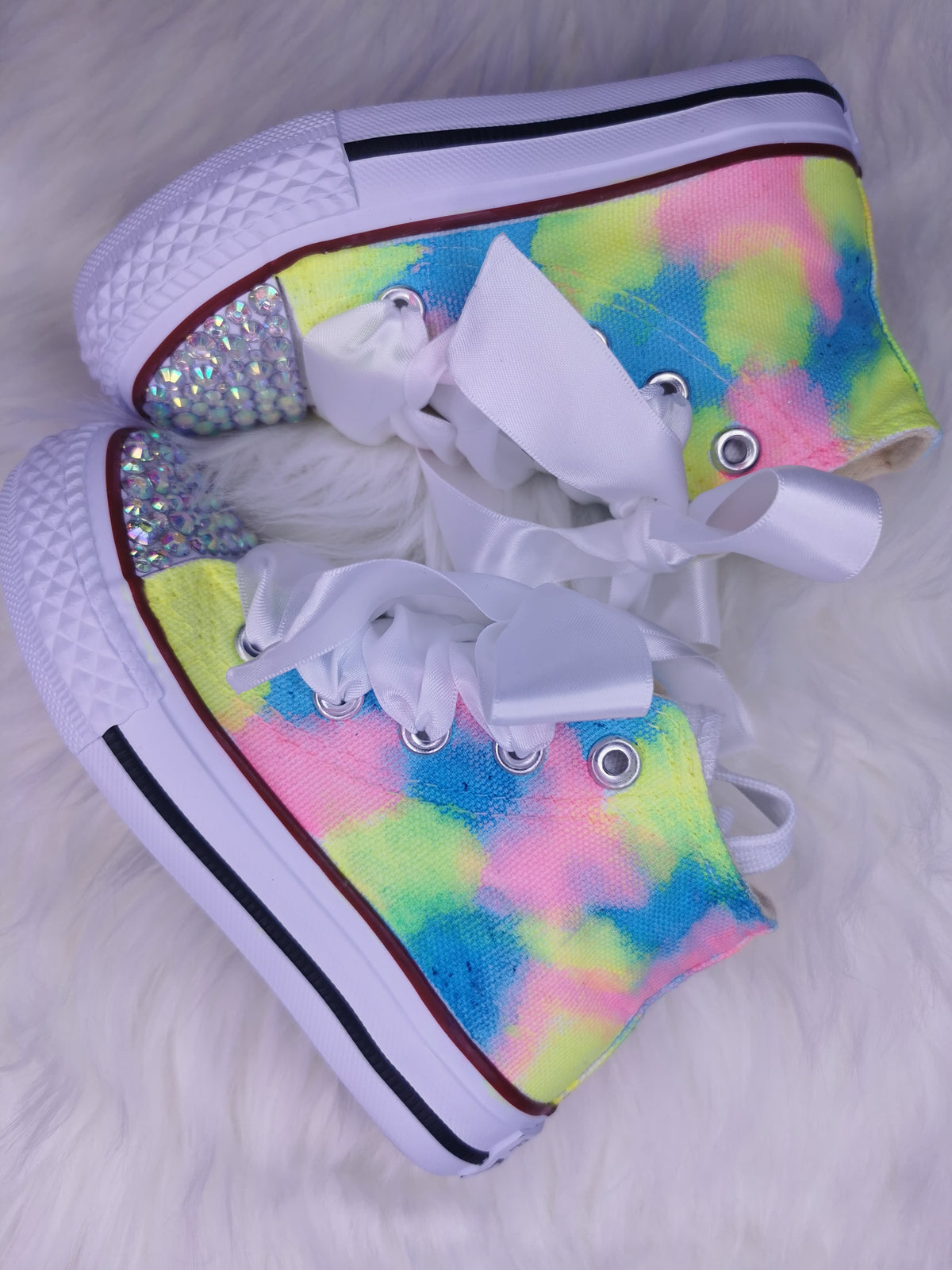 Tie Dye Bling Toe Hi Top Pumps - My Lillie Shoes