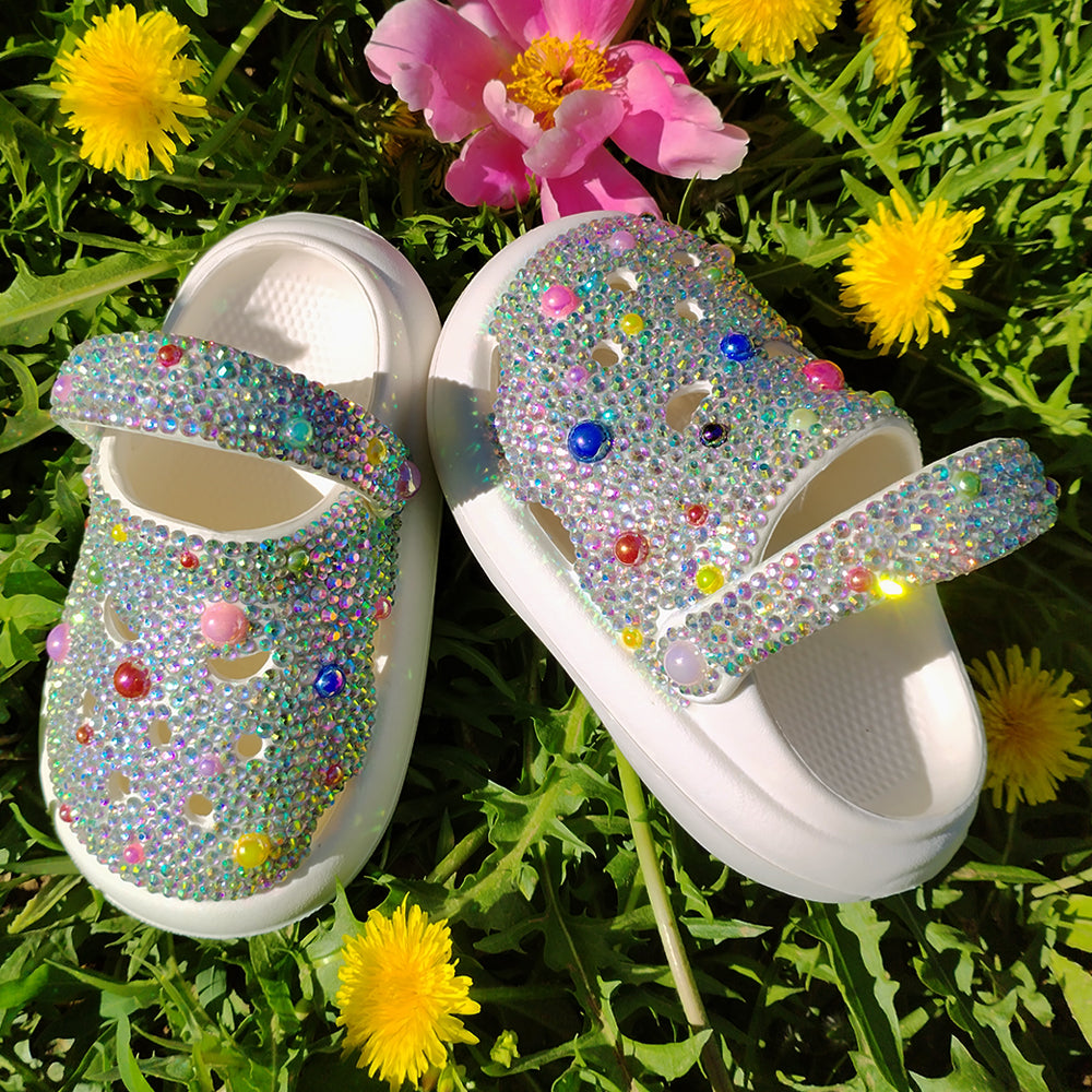 Bling white Clogs