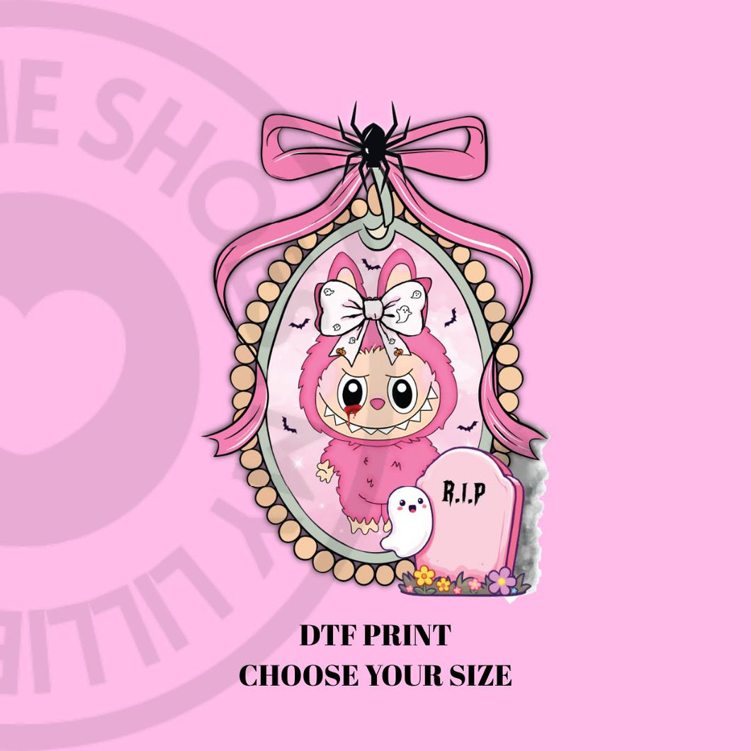 Pink Labubu Halloween DTF transfer