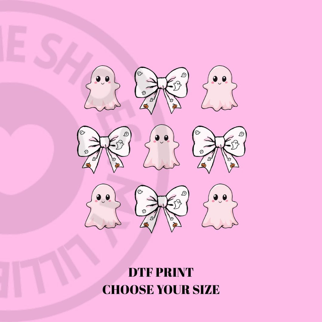 Ghost and bows Halloween DTF transfer