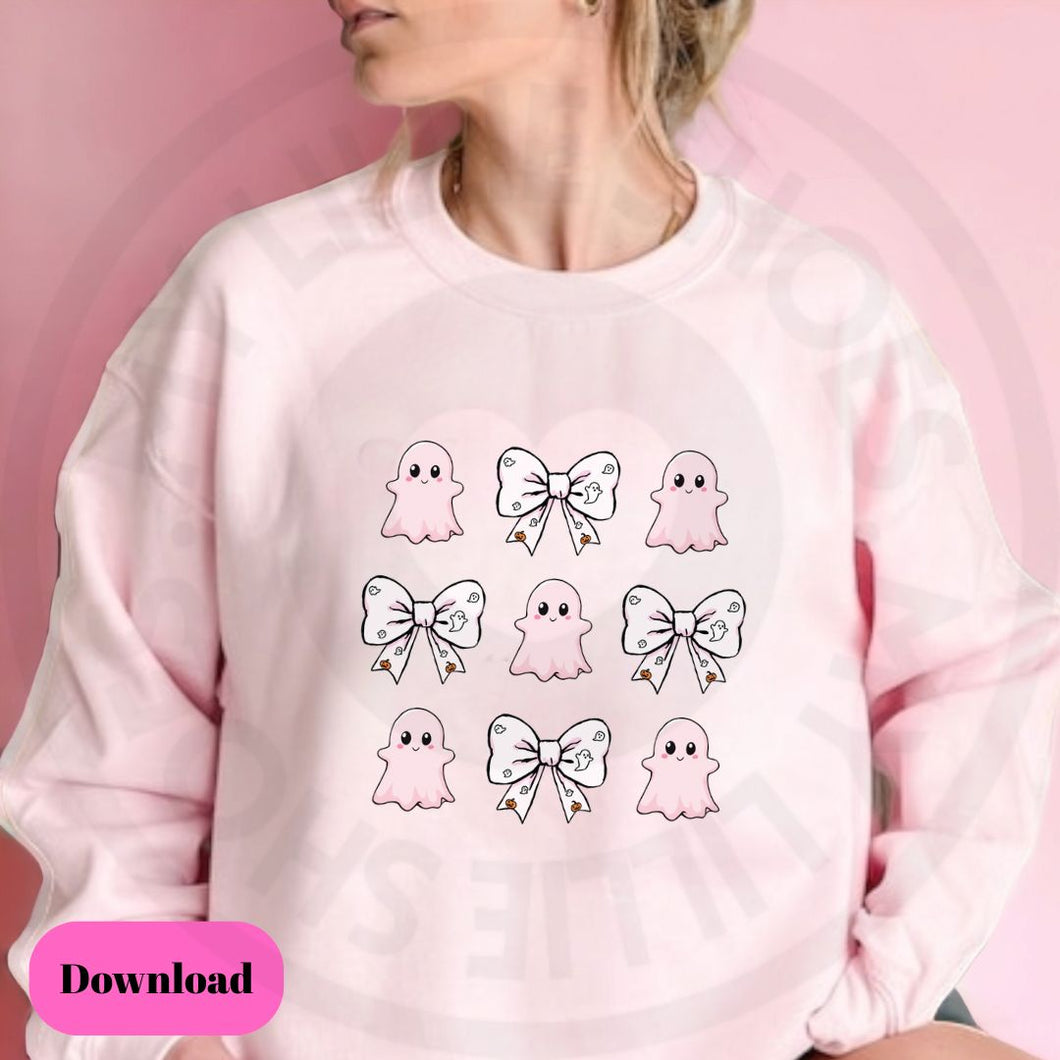 Ghost and bows halloween print