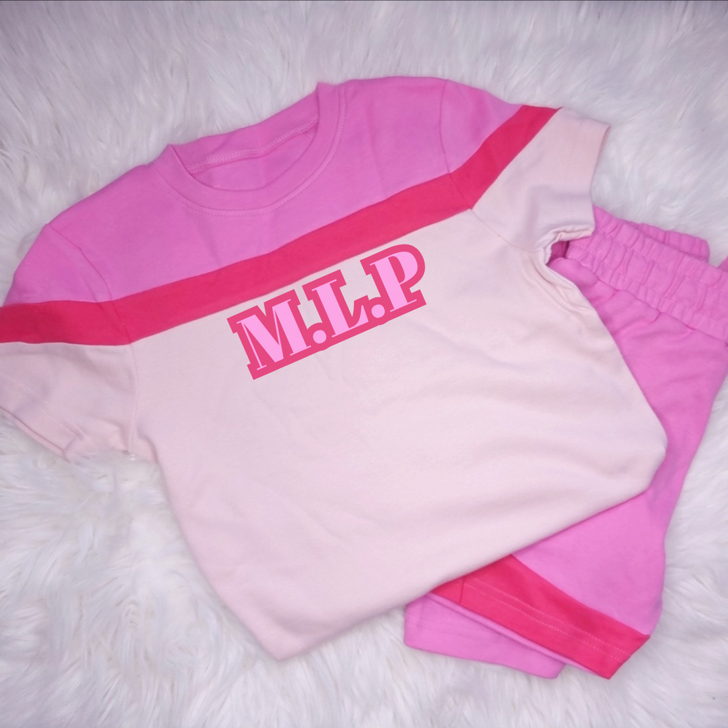 Personalised pink shorts set