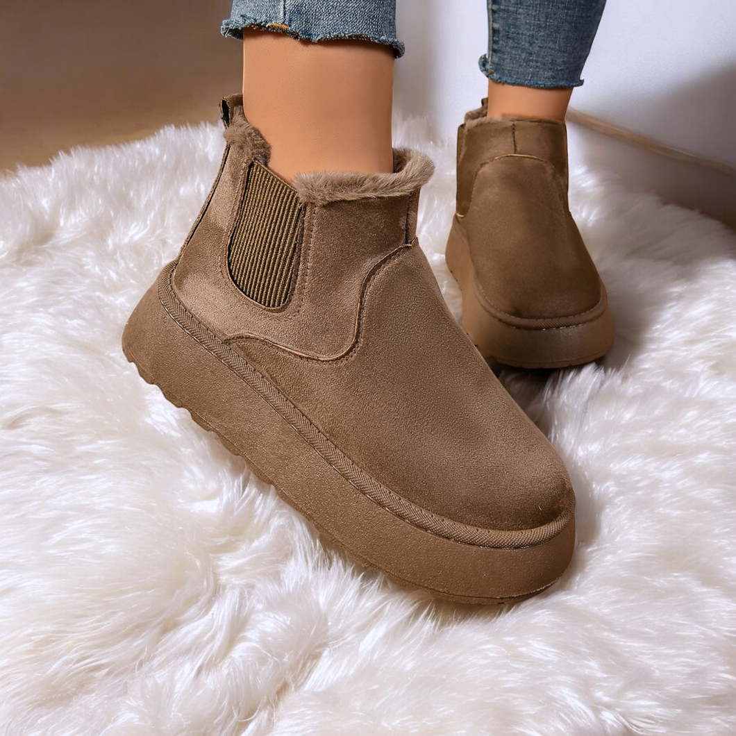 Brown chunky sole boots