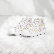 Load image into Gallery viewer, Rainbow Unicorn Kids Hightop Canvas Shoe
