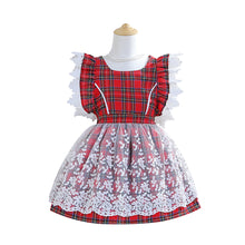 Load image into Gallery viewer, Tartan lace red dress
