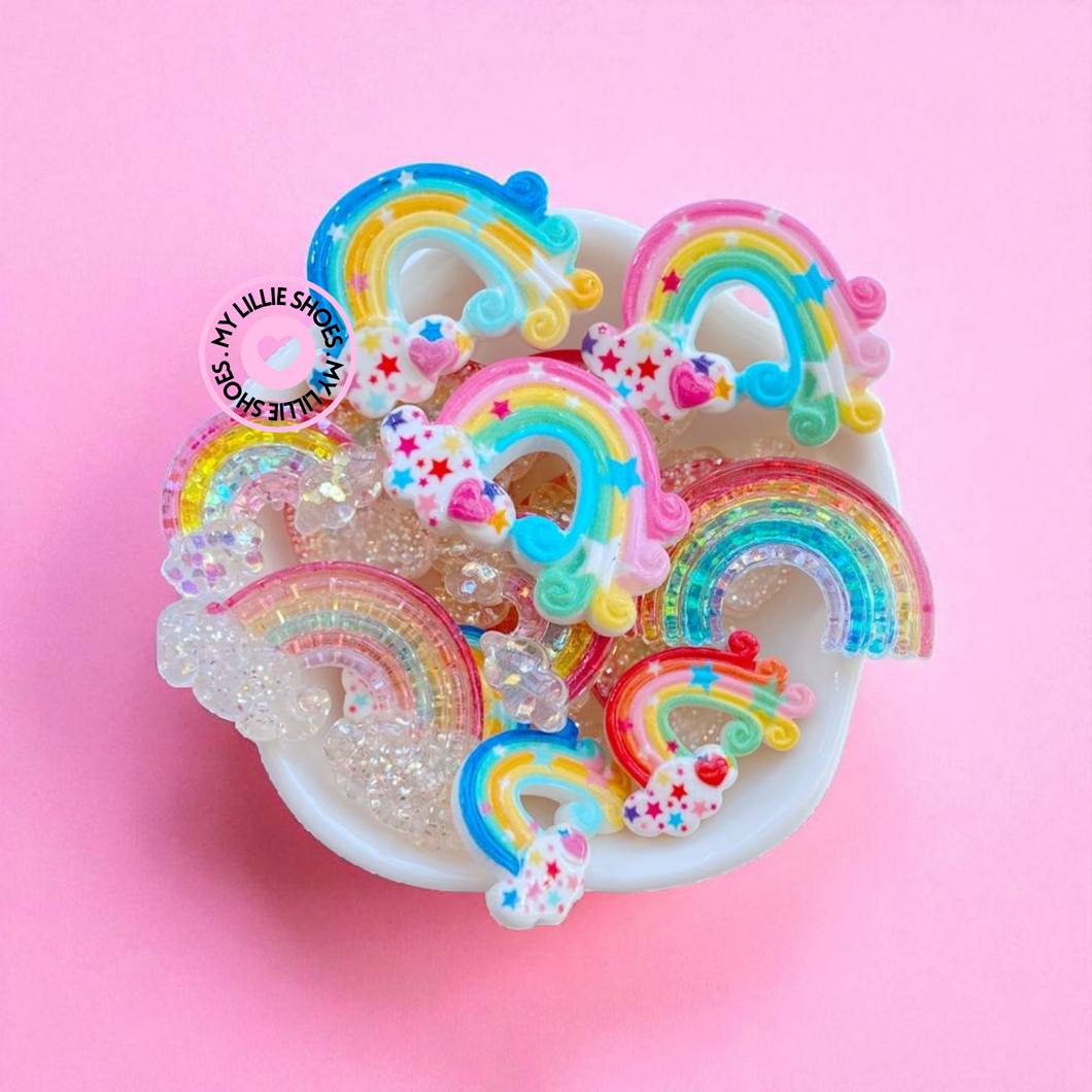10pcs Mixed Rainbow Flatback Embellishments