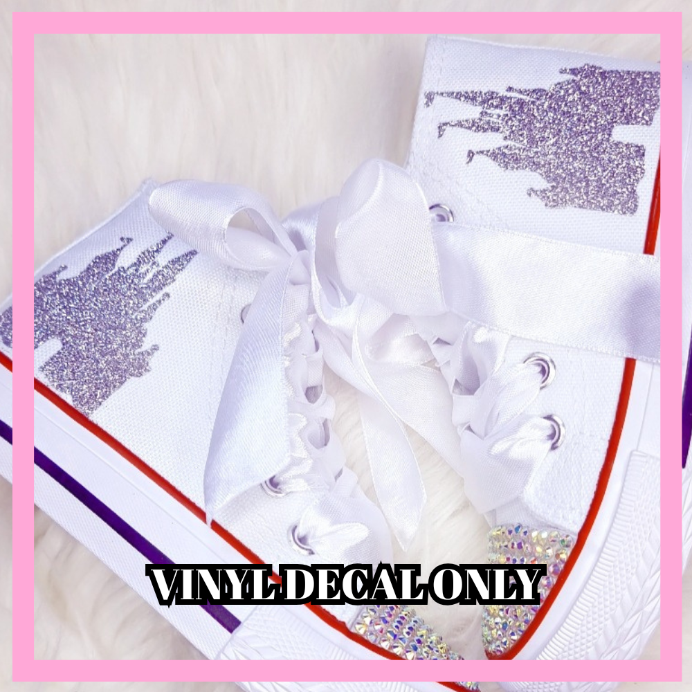 Princess Castle Silver Glitter HTV decal