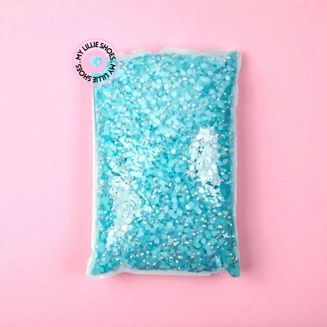 Aquamarine Jelly AB Flatback Rhinestones