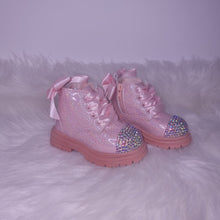 Load image into Gallery viewer, Pink Glitter Rhinestone Boots
