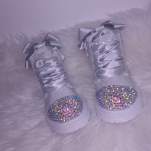 Load image into Gallery viewer, Silver Glitter Rhinestone Boots
