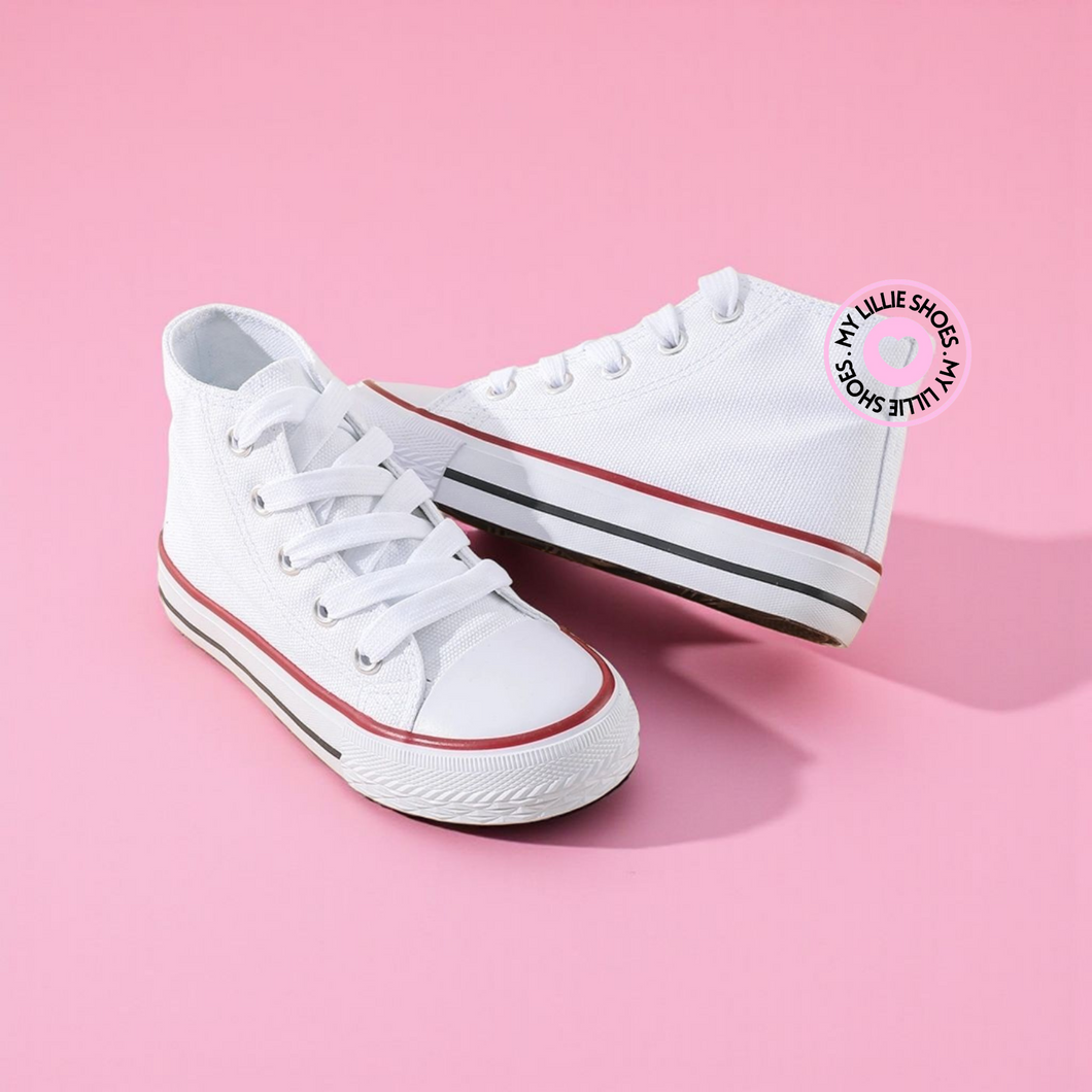 White Canvas Pumps