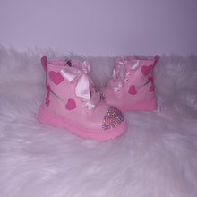 Load image into Gallery viewer, Pink Heart Rhinestone Boots

