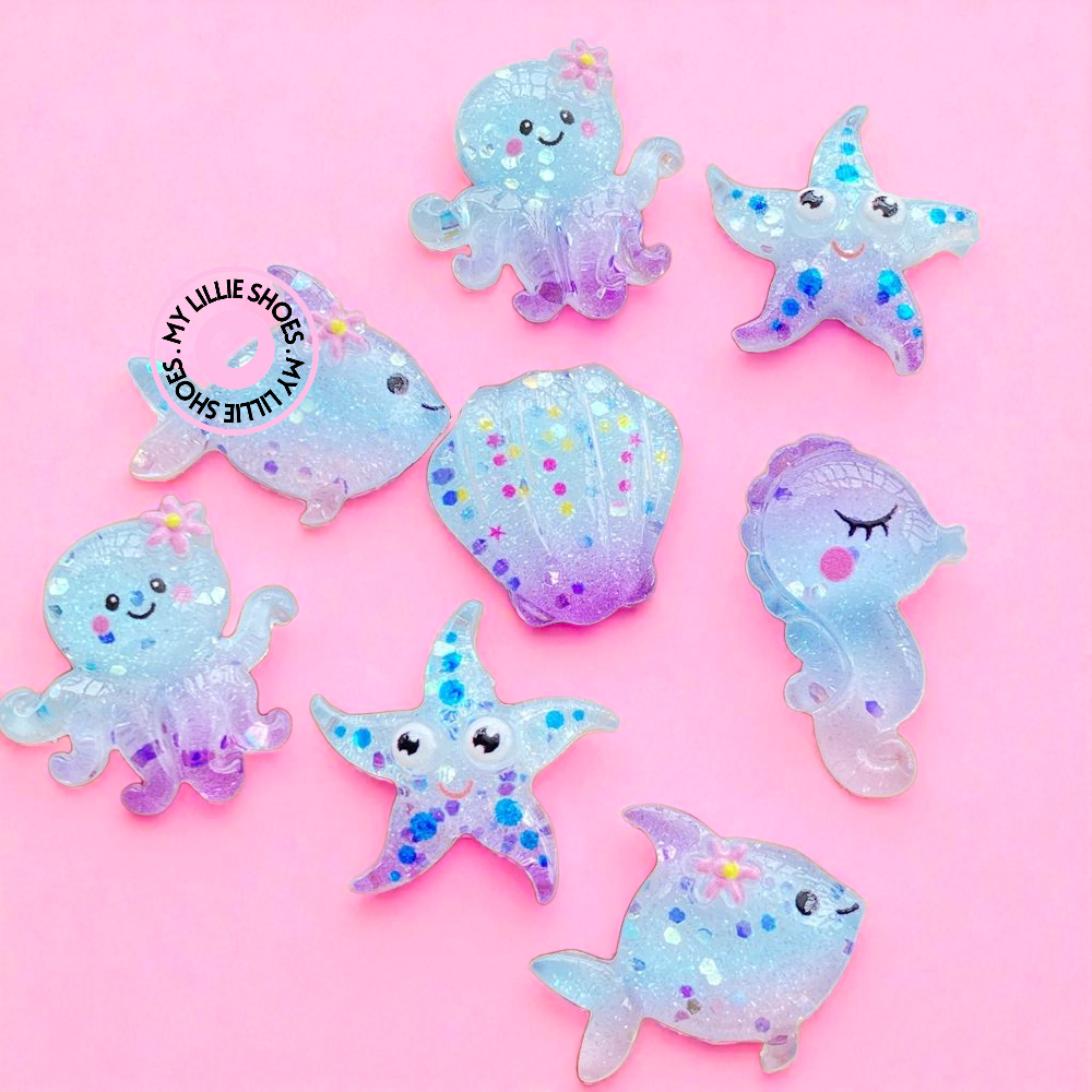 20pcs Mixed Sea Creatures Flatback Embellishments