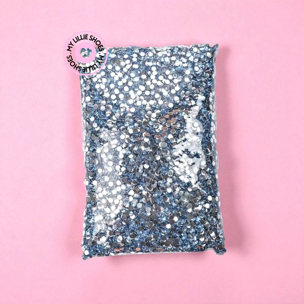 Light Sapphire Blue Clear Flatback Rhinestones