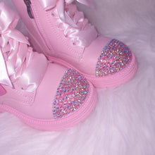 Load image into Gallery viewer, Pink Heart Rhinestone Boots

