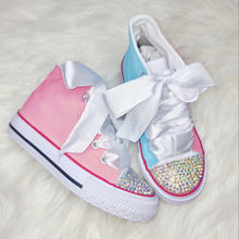 Load image into Gallery viewer, Pink &amp; Blue Colour Block Pumps
