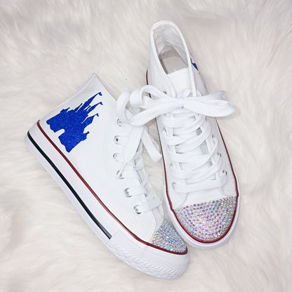 Royal Blue Glitter Castle Pumps