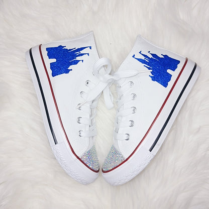 Royal Blue Glitter Castle Pumps