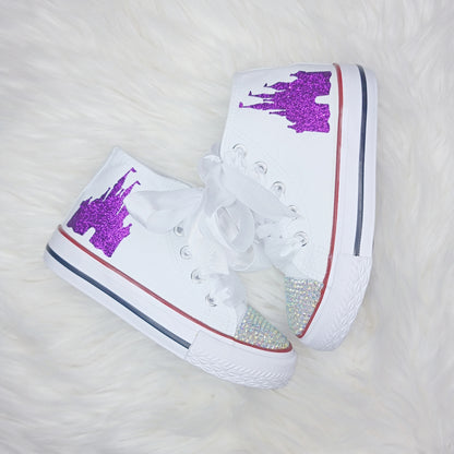 Purple Glitter Castle Pumps