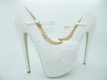 Load image into Gallery viewer, White Rhinestone Platform High Heels - My Lillie Shoes

