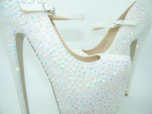 Load image into Gallery viewer, White Rhinestone Platform High Heels - My Lillie Shoes
