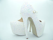 Load image into Gallery viewer, White Rhinestone Platform High Heels - My Lillie Shoes
