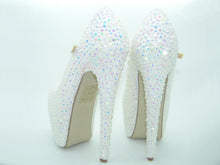 Load image into Gallery viewer, White Rhinestone Platform High Heels - My Lillie Shoes
