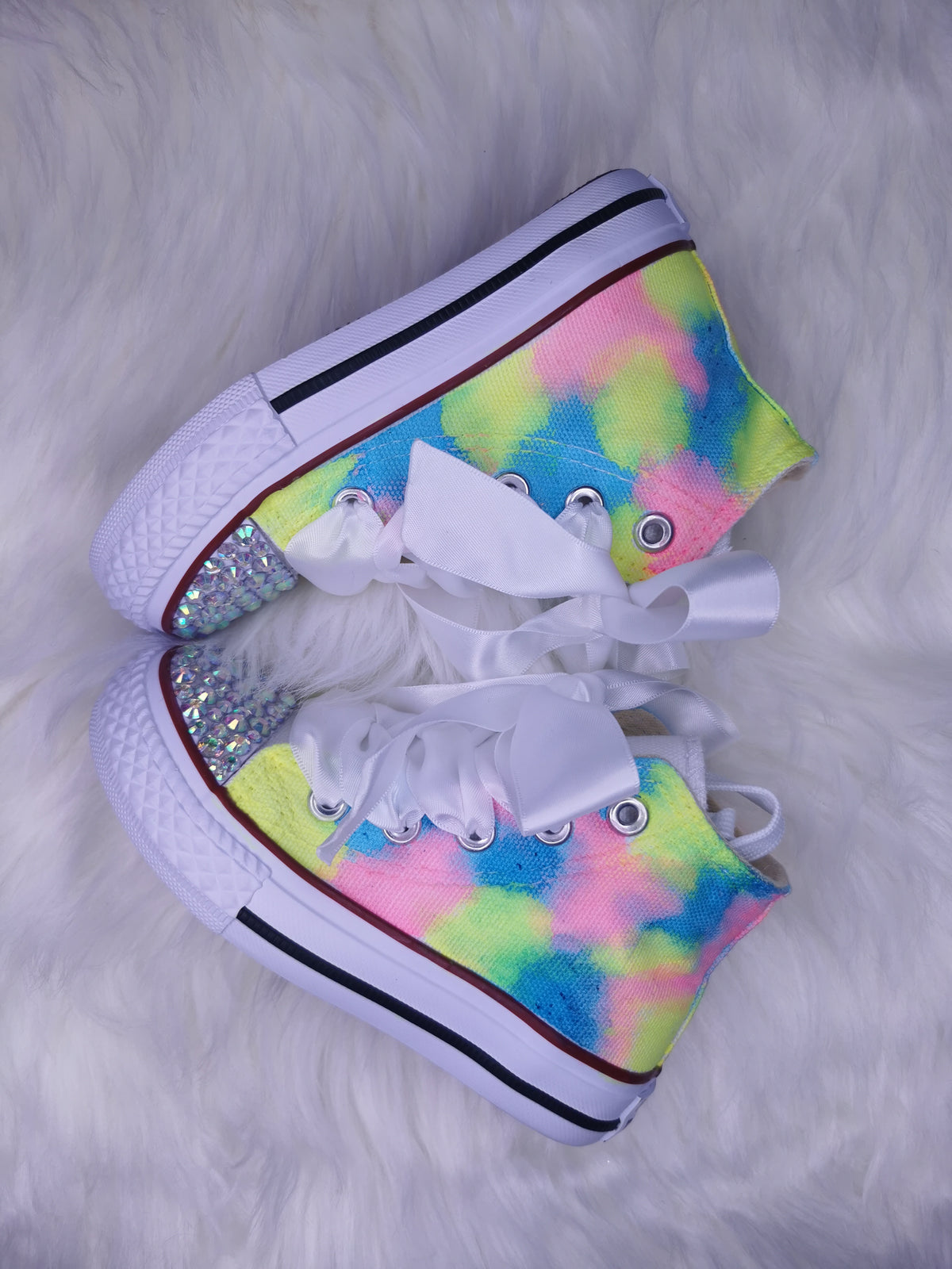 Tie Dye Bling Toe Hi Top Pumps - My Lillie Shoes