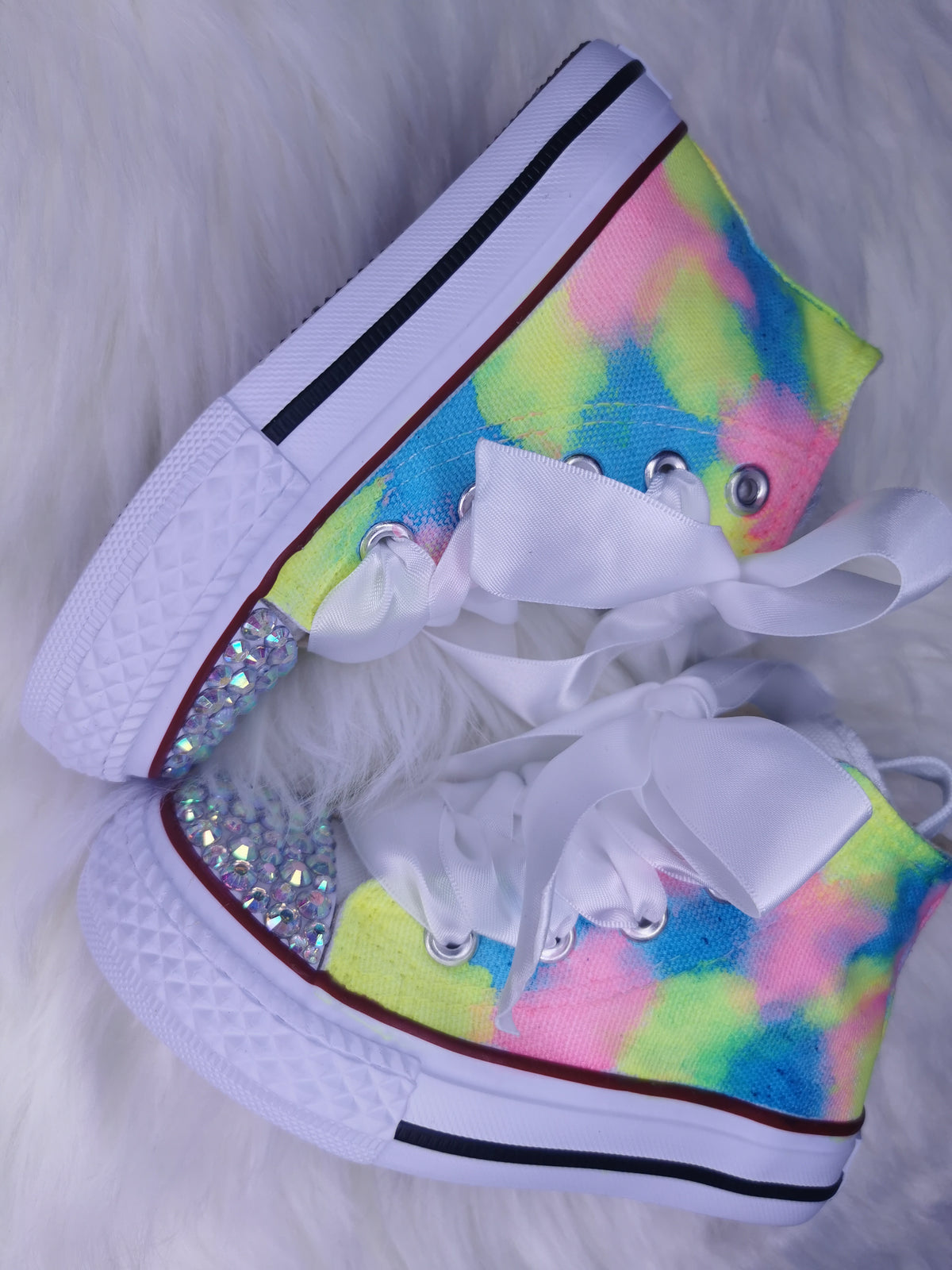 Tie Dye Bling Toe Hi Top Pumps - My Lillie Shoes