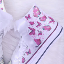 Load image into Gallery viewer, Pink Butterflies Glitter Pumps
