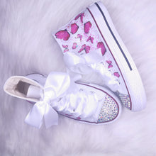 Load image into Gallery viewer, Pink Butterflies Glitter Pumps
